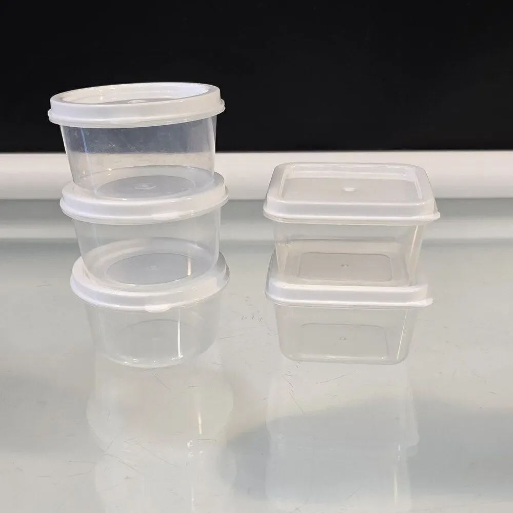 5 Miniature Plastic Storage Containers with Lids Crafts Room Kitchen Organizing